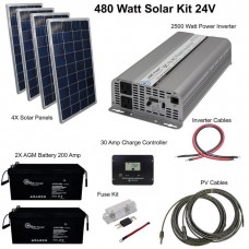 Remote Solar Cabin Package  w/ 2500w Inverter